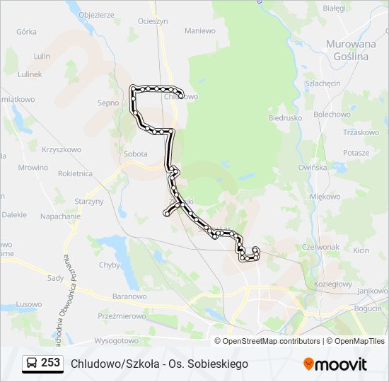 253 bus Line Map