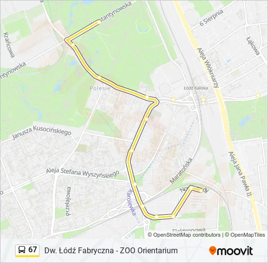 67 Bus Line Map