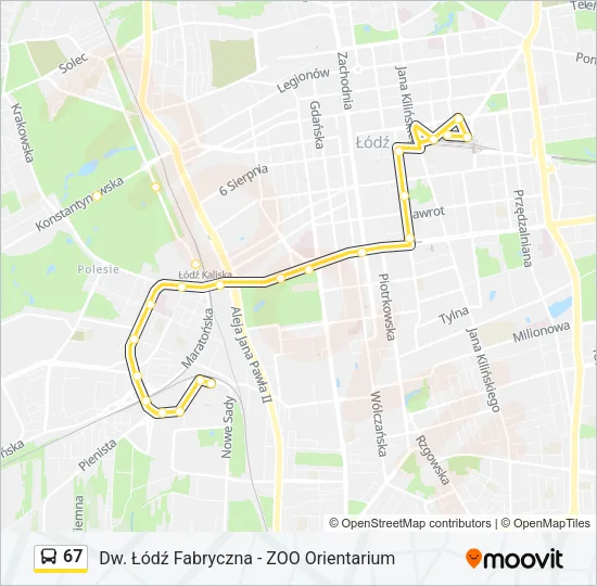 67 Bus Line Map
