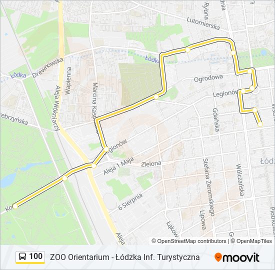 100 bus Line Map