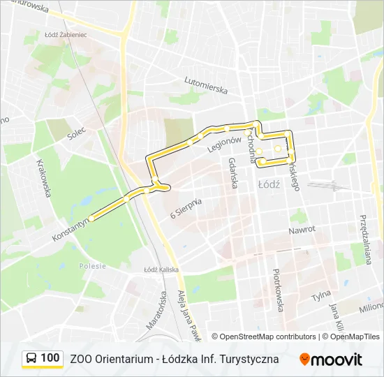 Автобус 100: карта маршрута