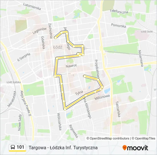 Автобус 101: карта маршрута