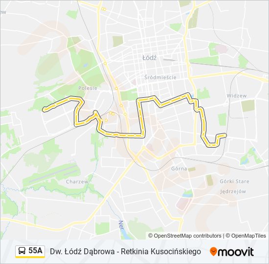 55A bus Line Map