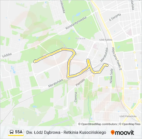55A Bus Line Map