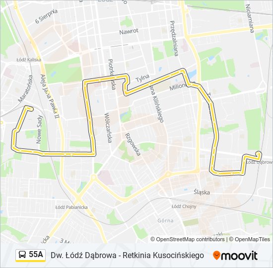 55A bus Line Map