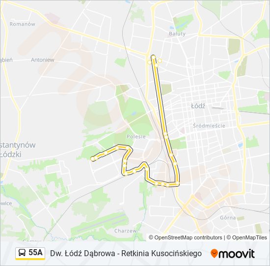 55A bus Line Map