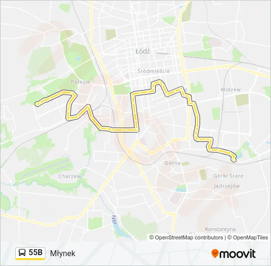 Автобус 55B: карта маршрута