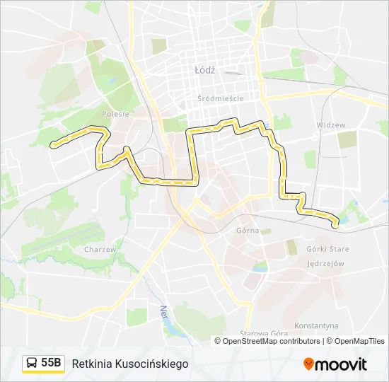Автобус 55B: карта маршрута