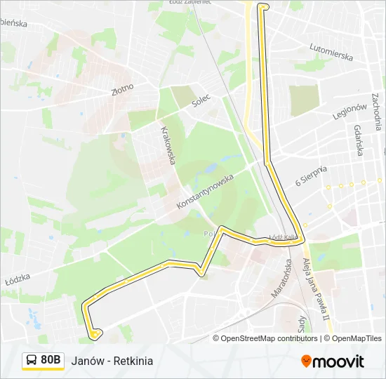 Автобус 80B: карта маршрута