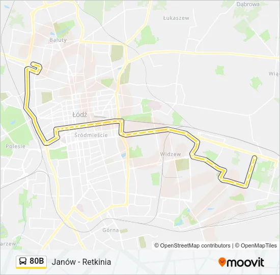 Автобус 80B: карта маршрута