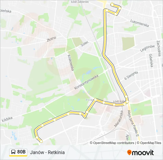 Автобус 80B: карта маршрута