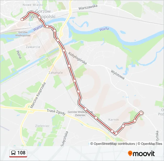 108 Bus Line Map
