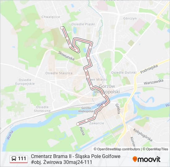 111 bus Line Map