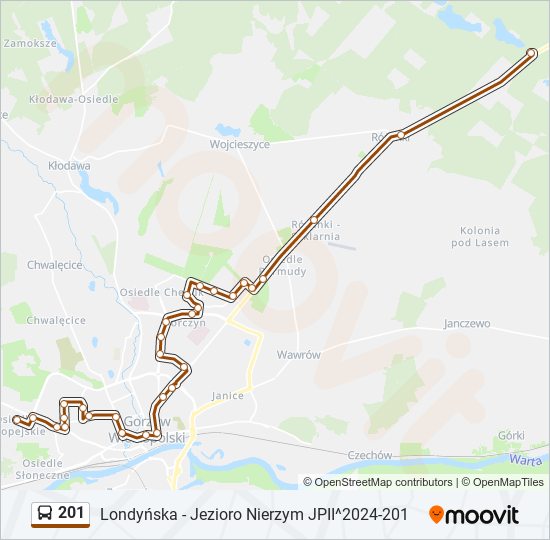 201 bus Line Map