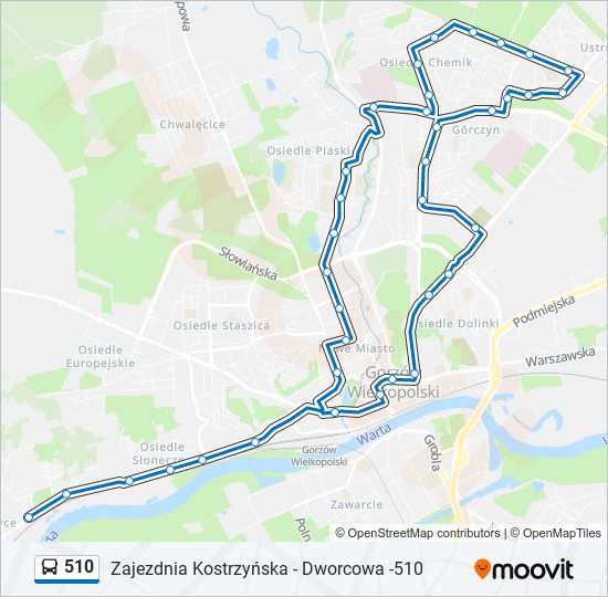 510 bus Line Map