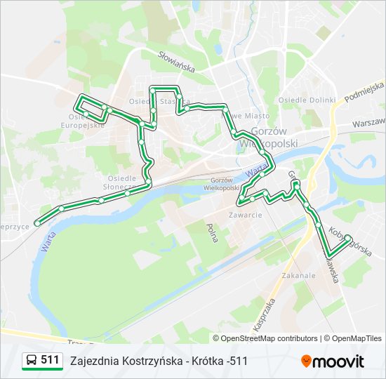 511 bus Line Map