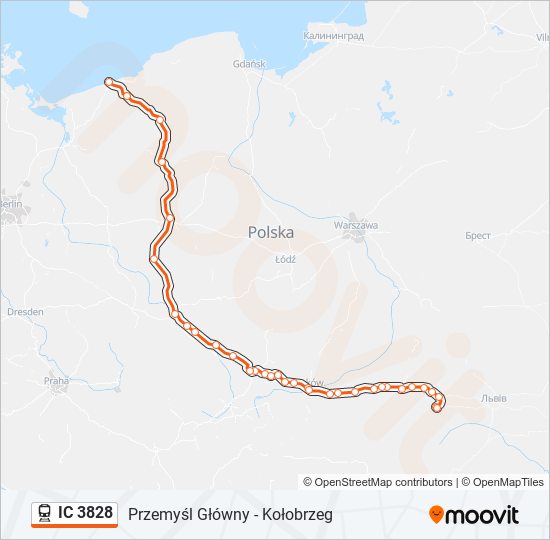 IC 3828 train Line Map