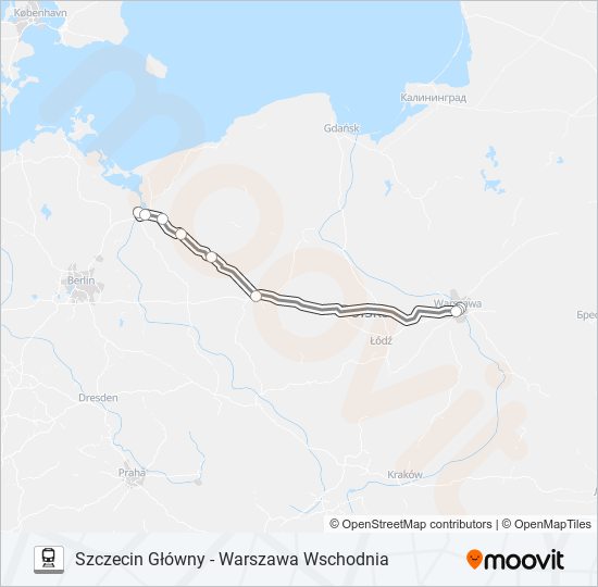 Поезд EIC 8101: карта маршрута