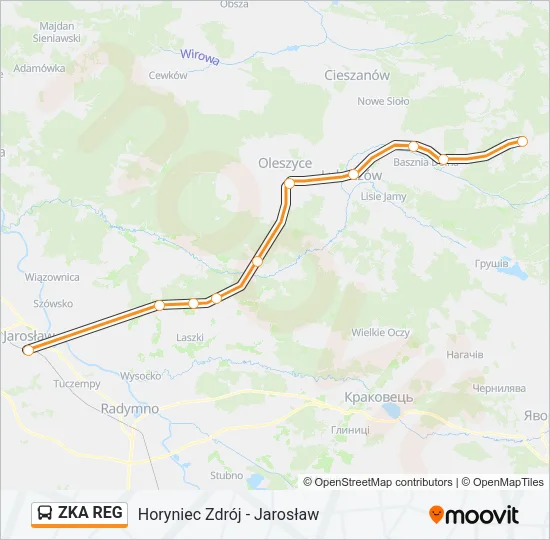 Автобус ZKA REG: карта маршрута