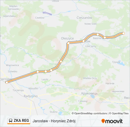 Автобус ZKA REG: карта маршрута