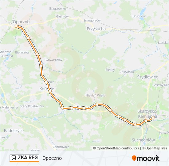 ZKA REG bus Line Map