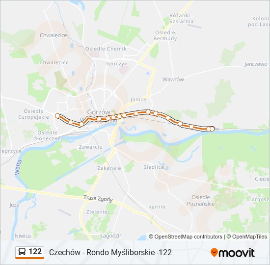 122 bus Line Map