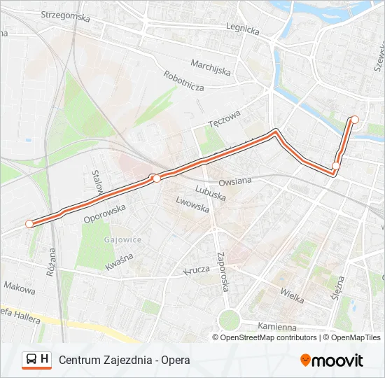 H Bus Line Map