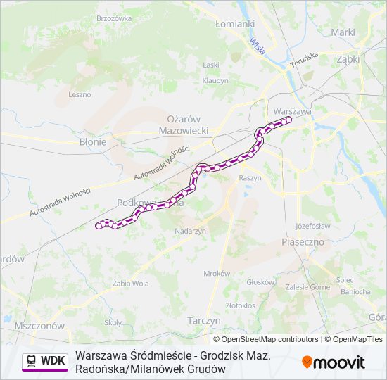 Поезд WDK: карта маршрута