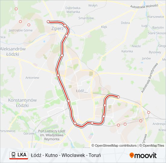 Поезд LKA: карта маршрута