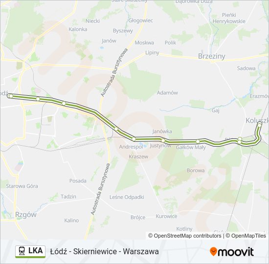 Поезд LKA: карта маршрута