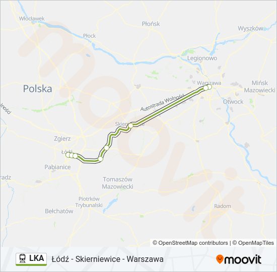 Поезд LKA: карта маршрута