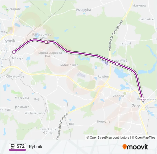 S72 Train Line Map