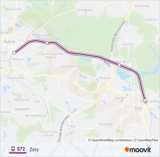 S72 train Line Map