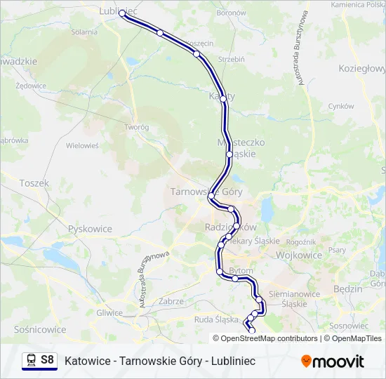 S8 Train Line Map