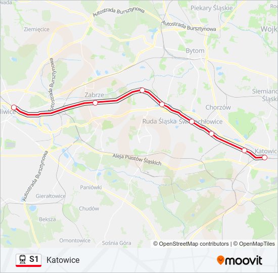 S1 train Line Map