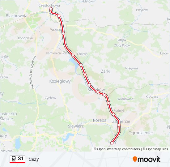 S1 train Line Map