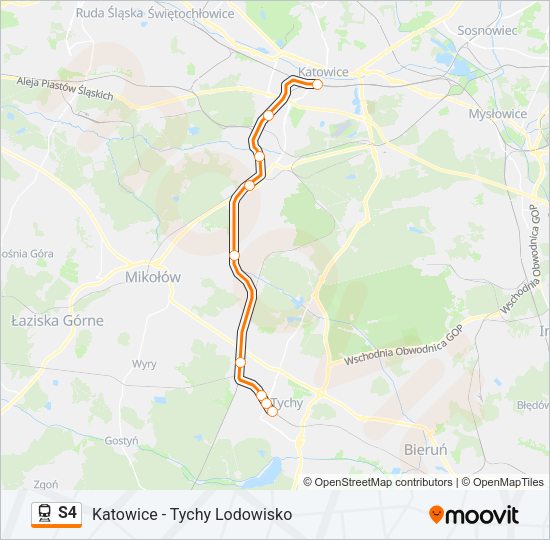 Поезд S4: карта маршрута