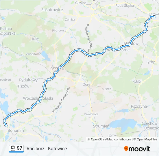 Поезд S7: карта маршрута