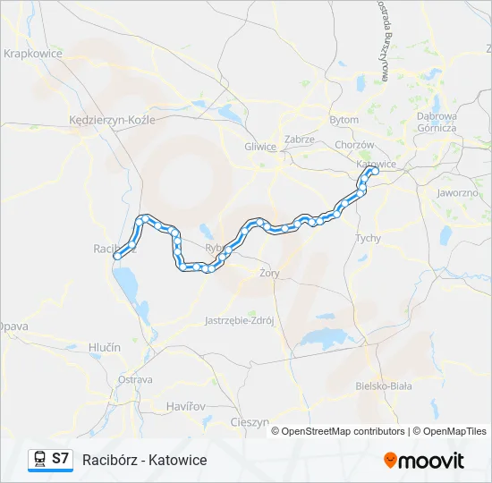 Поезд S7: карта маршрута