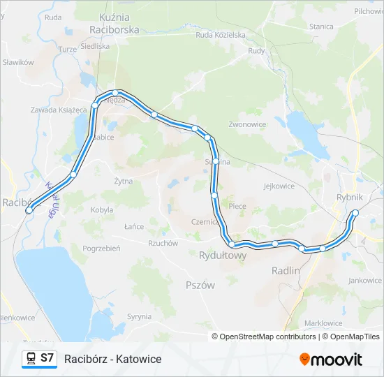 Поезд S7: карта маршрута