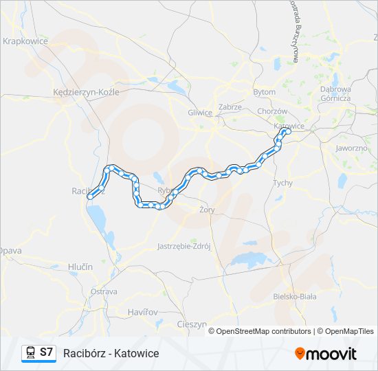 Поезд S7: карта маршрута