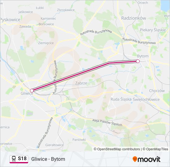 S18 train Line Map