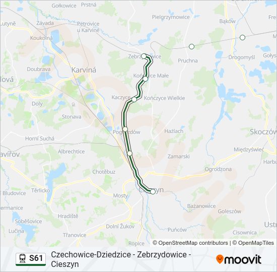 S61 train Line Map