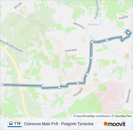 116 bus Line Map