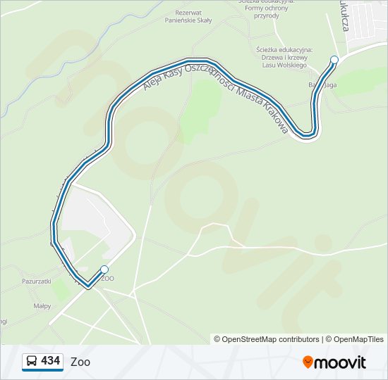 434 bus Line Map