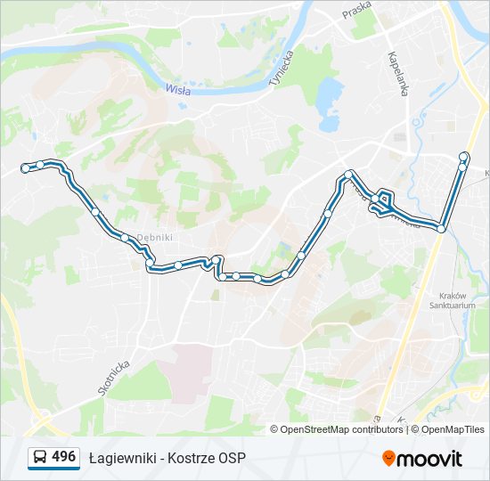 496 Bus Line Map