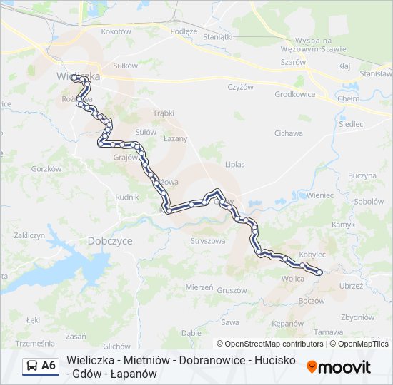 A6 bus Line Map