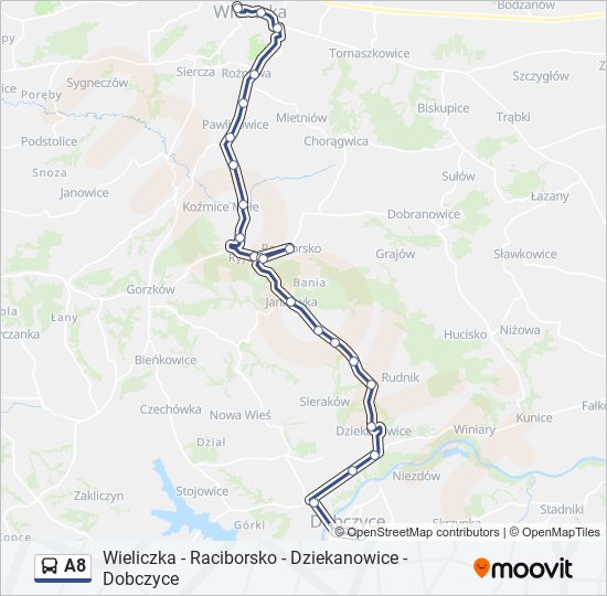 A8 Bus Line Map