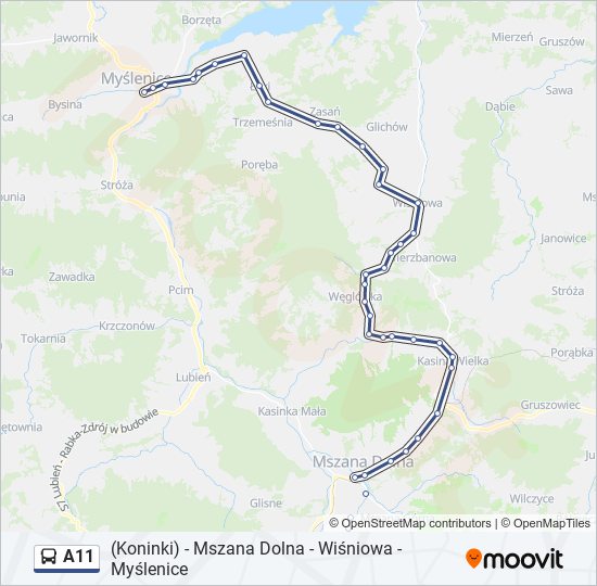 A11 bus Line Map