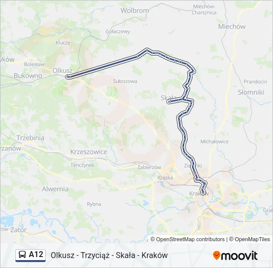 A12 Bus Line Map